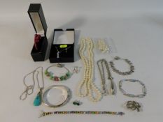 A quantity of costume jewellery including Pandora