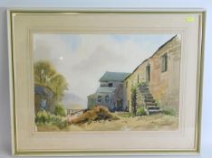 A Claude Kitto watercolour, indistinctly titled, p