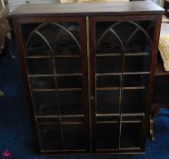 A glass fronted display cabinet, 41.5in high x 31.