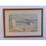 A Cyril Thorne watercolour of Mousehole Harbour, i