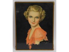 A 1930's art deco framed Jules Erbit print of youn