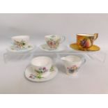 Three Shelley Wild Flowers 13668 cups & saucers wi