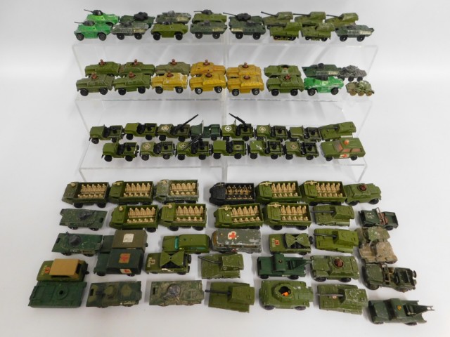 A quantity of mixed play worn military diecast mod