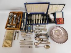 A quantity of mixed plated wares, some boxed