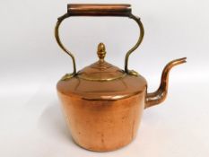 A good example of a Georgian copper kettle, 11in t