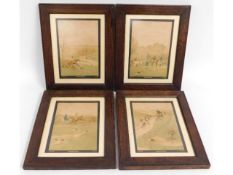 Four hunting related prints after H. Alkin set in