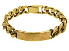 A 9ct gold gents identity bracelet, 63.3g 7.5in lo