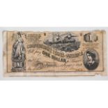 A Confederate States of America one dollar bill, n