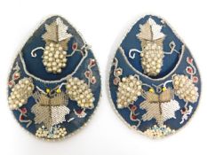 A pair of ornate & bejewelled pockets with belt ho