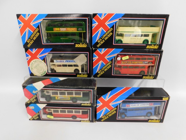 Seven boxed Solido diecast buses & coaches includi