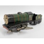 A Thomas The Tank Engine style tin plate clockwork O gauge Triang engine & Hornby tender