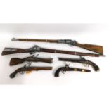 A small quantity of replica rifles, flintlocks & a