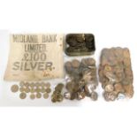 A quantity of mixed coinage including copper, a Mi