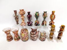 A quantity of end of day glass vases & jugs includ
