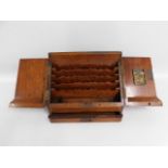 A Victorian oak stationary box, 15.5in wide x 8in