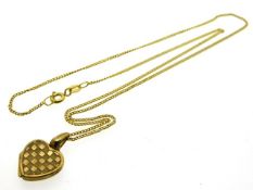 A 9ct gold 16in chain & with locket, 2.5g