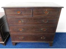 An early 19thC. chest of drawers, 42.25in wide x 4