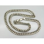 A .925 silver curb link chain, 20in long, 49.8g