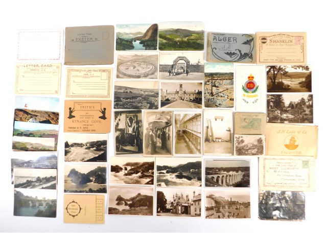 A quantity of vintage postcards including eight of Dartmoor prison including punishment by whipping,