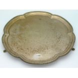 A 1960 Sheffield silver footed tray by Fenton Bros. Ltd. 12.25in diameter 830g