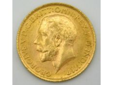 A 1914 George V full gold sovereign with lustre