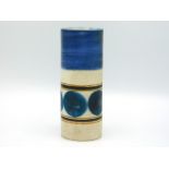 A Troika pottery cylinder vase by Ann Lewis, bought in 1967, St. Ives mark to base, 5.75in tall