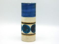 A Troika pottery cylinder vase by Ann Lewis, bought in 1967, St. Ives mark to base, 5.75in tall