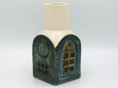 A Troika pottery bottle vase by Alison Brigden, bought in 1979, 6.25in tall, crazing to glazed top