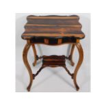A two tier coromandel wood lamp table, 28.5in high x 20in wide x 16in deep