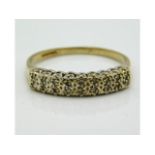 A 9ct gold ring set with approx. 0.18ct diamond, 2g, size P