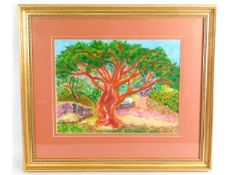 A framed watercolour painting by Marjana Wjasnova, also known as Marianne Watling, of Russian/Polish