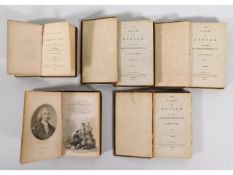Three books on the Poems of Ossian, Vol I, II & III, 1796 twinned with Burns Poetical Works 1841 & G