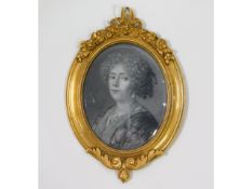 Nicholas Dixon (1660-1708), a 17thC. miniature pencil portrait of lady wearing embroidered dress set