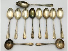 A quantity of 1916 London silver cutlery by Johnson, Walker & Tolhurst comprising a pierced ladle, e