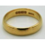 A 22ct gold band, size Q/R, 5.1g