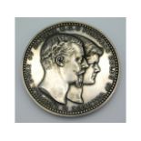 A substantial silver medallion by J. S & A. B Wyon, commemorating the marriage of Leopold Duke of Al