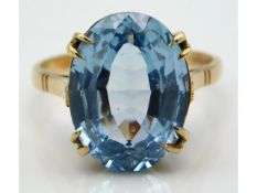 A 9ct gold ring set with topaz, 5.1g, size Q/R