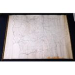 A very large WW2 Home Guard map, Liskeard Battalion, B Company, Lantic Bay to Downderry to North Hil