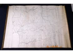 A very large WW2 Home Guard map, Liskeard Battalion, B Company, Lantic Bay to Downderry to North Hil