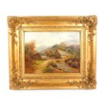 Walter E. Ellis (1849-1918), oil on canvas, Old Watermill, Dolgelly, Wales, set in gilt frame, image