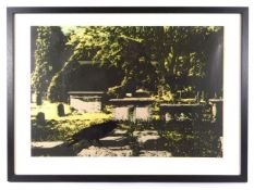 A framed hand signed limited edition 6/6 David Inshaw 1971 silkscreen print "Nevermore", 28.75in wid