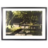 A framed hand signed limited edition 6/6 David Inshaw 1971 silkscreen print "Nevermore", 28.75in wid