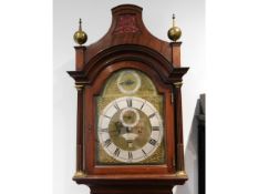 A c.1800 Matthew French, London, mahogany long case clock with brass & silvered dial, 93in tall