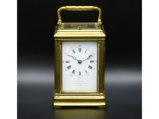 A Drocourt, Paris 1875 movement repeating carriage clock with key, retailed by J. W. Benson, 5.75in