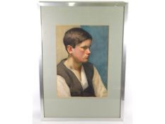John Luke (1906-1975) Irish School, a framed pencil & watercolour study titled "Young Man" & dated 1
