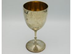 A Victorian 1872 London silver wine goblet by Robert Harper, 6.75in tall x 3.25in wide, 220g