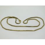 A 9ct gold box chain, 24in long, 12.8g