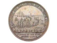A Rear Admiral Nelson of the Nile bronze medallion by M. B. Soho with Victory of the Nile to verso A