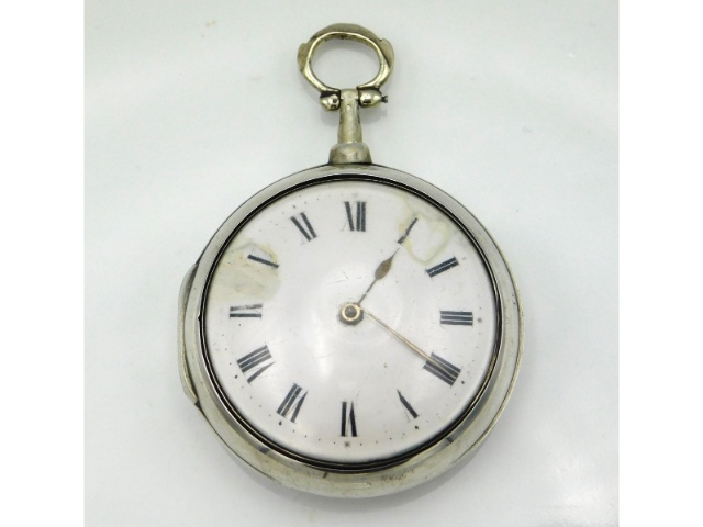 An 1808 silver cased Georgian verge pocket watch with fusee movement by Wentworth, London, some touc