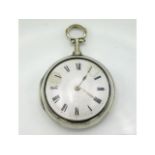 An 1808 silver cased Georgian verge pocket watch with fusee movement by Wentworth, London, some touc
